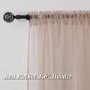 HUTO Blush Pink Sheer Curtains 108 inches Long for Bedroom Top Rod Pocket Sheer Window Panels Curtains for Nursery Living Room 52 by 108 Inch Length Set of 2 Panels
