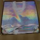 RACETOP 15 Pcs Iridescent Glossy Gift Bags Large Size, 13x5x11 Inch Holographic Reusable Gift Bags with Handles & Sturdy Base, Ideal for Birthday, Wedding, Bachelorette, Party Favors, Holiday Goodie