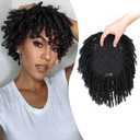 Ms Taj 7" Short Dreadlock Hair Topper Wig for Women - Synthetic Dreadlocks Wiglets Hairpiece with Natural Black Locs for Black Women with Thinning Hair 