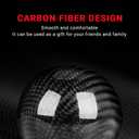 Carbon Fiber Shift Knob Gear,Universal Carbon Fiber Style Round Ball Shift Knob with 3 Adapter,Fit for Manual Car (Black)
