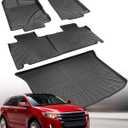 Floor Mats & Cargo Liner for Ford Edge 2007-2014 & for Lincoln MKX 2007-2015, All Weather Waterproof Car Mats Tech, Automotive Car Mats for Edge/MKX Car Accessories Black 2008 2009 2010 2011 2012 2013