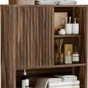 Bathroom Cabinet Wall Mounted Fluted, Farmhouse Medicine Cabinet Over The Toilet Storage Cabinet with Adjustable Shelf, Wood Wall Mounted Storage Cabinet Organizer 23.2" Wx24 Hx7.6 DWalnut