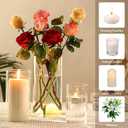 PHOSPHOR Hurricane Candle HoldersFor Pillar Candle Clear Glass Cylinder Centerpieces Vases Table Decoration Centerpiece Floral Room Decor Clear Seeded Bubbles Living Dining Kitchen 6 Pieces