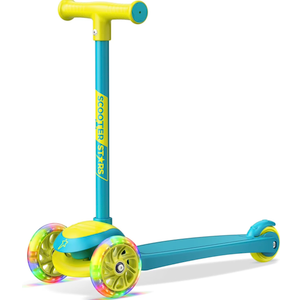 Scooter Stars 3-Wheel Kids Scooter with Light-Up LED Front Wheels, Wide Anti-Slip Deck, Rear Foot Brake, Lean-to-Steer Ride-On Toy