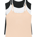 Womens Cotton Modal Camisole, Adjustable Cotton Tank Top 3-Pack, Size XL