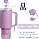 2 x Stanley Cup Accessories Set,Including 2 Pcs 0.4in Straw Cover, 1 Silicone Spill-Proof Stopper Set of 3, 1 Name ID Letter Handle Charm, 1 Silicone Cup Boot Fits Stanley 40&30 Oz Tumbler (A)