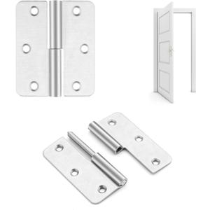 3.5 Inch Lift Off Hinge, Stainless Steel 304, Detachable Slip Joint Flag Hinges for Wooden and Metal Doors, Windows, and Various Functional Metal Equipment (Left Handed, 4 PCS)