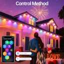 Permanent Outdoor Lights 350ft RGB+IC Outdoor String Lights App Control IP67 Waterproof,120 Scene Modes Decorations for Home, Christmas Lights,Halloween,Holiday, Daily,Birthday,Party( 175ft*2pack)