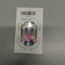 Rhinestone Press on Nails Medium Almond Fake Nails Blue Ombre False Nail with Design Stiletto Glue on Nails Glossy Acrylic Nail Full Cover Stick on Nail for Women Girls Manicure 24Pcs (style19)