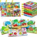 OKOOKO Soft Baby Books 6PCS Soft Cloth Books Bath Books Crinkle Washable Non-Toxic Early Education Preschool Learning Toy for Newborns Babies Infants Toddlers Kids