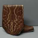 wetkiss Knee High Cowgirl Boots for Women, Reddish Brown, Size 8.5