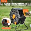 VEVOR Compost Bin, 18.5-Gal Small Composting Tumbler, Compact Single Rotating Chamber with Sliding Door and Steel Frame, BPA Free Composter Bin Tumbler for Garden, Kitchen, Yard, Outdoor