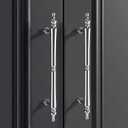 2 x 5 Pack 5 Inch Hole Center Polished Chrome Cabinet Pulls, Solid Zinc Alloy Drawer Handles 185mm Total Length Modern Furniture Hardware for Bathroom Kitchen Wardrobe,Include Mounting Screws