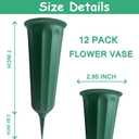 12 Pack Memorial Flower Vase Plastic Cemetery Vases with Spikes Cemetery Decorations for Grave Decorations for Cemetery Vases for Flowers Plastic Flowers for Grave Vase (Green)
