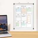 2 x LUCYCAZ Magnetic Dry Erase Board for Wall, 16" x 12" Double-Sided Whiteboard, Sliver Aluminum Frame Weekly Calendar Small White Board for Office,Home,Kitchen