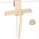 Shower Squeegee for Glass Doors, Full Silicone Jacketed Squeegee with Ergonomic Handle & No-Drill Hook, Cleaning Tool for Windows, Mirrors, Tiles, Bathroom & Car - Beige