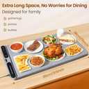 Large Food Warming Tray with Adjustable Timer & Temperature Control | 31.5" Buffet Warmer Mat with Safety Lock & Heatproof Pad