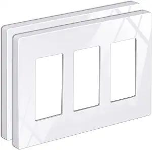 BESTTEN 3 Gang Screwless Wall Plate