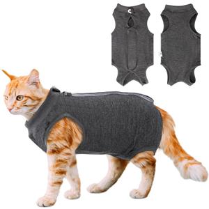 Cat Recovery Suit for Abdominal Wounds or Skin Diseases, Cat Onesie for Cats After Surgery Female Kitten Recovery Suit, Breathable E-Collar Alternative for Cats After Spay Anti Licking Wounds, Large