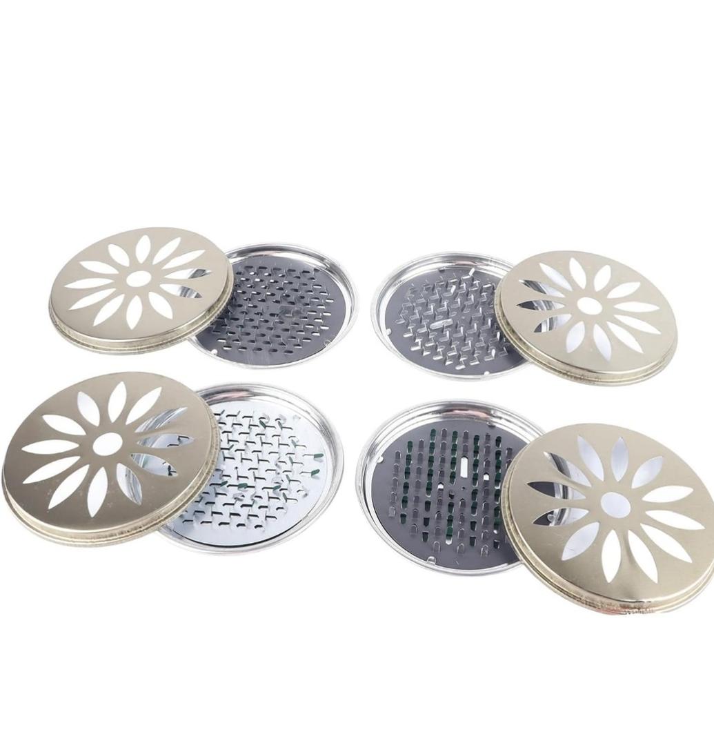 4PCS Stainless Steel Coil Holder, Portable Fireproof Incense Burner Box with Supporting Nail Teeth & Hollow Lid for Home Camping Outdoor