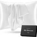 Silk Pillowcase for Hair and Skin  100% Mulberry Silk Pillowcase Standard Size, Soft Smooth Anti Frizz Beauty Sleep Pillow Case (White) | Cleo Health & Beauty