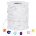 White Elastic String, 328 Feet 1mm Stretchy Bracelet String Bead Cord for Bracelets, Necklaces, Jewelry Making Supplies, Beading, Pony Beads and Crafts(Bead-Free)