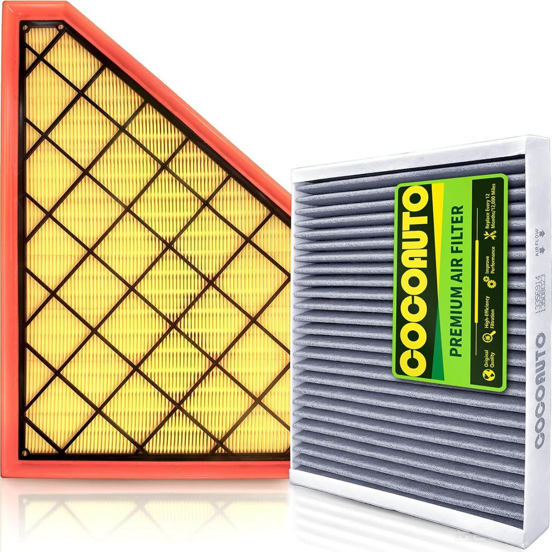 COCOAUTO Engine & Cabin Air Filter Kit for Traverse Blazer (2018–2026), Acadia (2018–2026), XT5 XT6 (2017-2026), Enclave (2018-2026), Replaces OE 23321606, CA12166, A3212C, 13508023