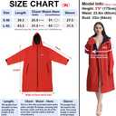 Oksun Oversized Waterproof Swim Parka: Windproof Warm Swimming Coat - Water Resistant Jacket - Thin Fleece Lined Surf Poncho, S-M