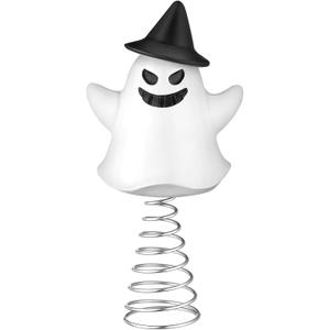 Queekay Christmas Ghost Tree Topper Small Ghost Ornaments 4 Inches Spooky Tree Topper Mini Miniature Christmas Treetop Decoration for Xmas Holiday Party Decor
