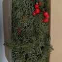 Prelit & Timer - 6 Ft Real Touch Christmas Cedar Garland with Lights, Lighted Christmas Garland for mantle Table Holiday, Soft Greenery Pine Cypress Garlands Pinecone Berry Battery Operated Xmas Decor