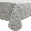 Heavy Duty Vinyl Tablecloth with Flannel Backing Waterproof Oil-Proof Plastic Table Cloth Stain-Resistant Wipeable Rectangle or Square Table Cover for Dining, Camping (Granite, 52X70 Inch)