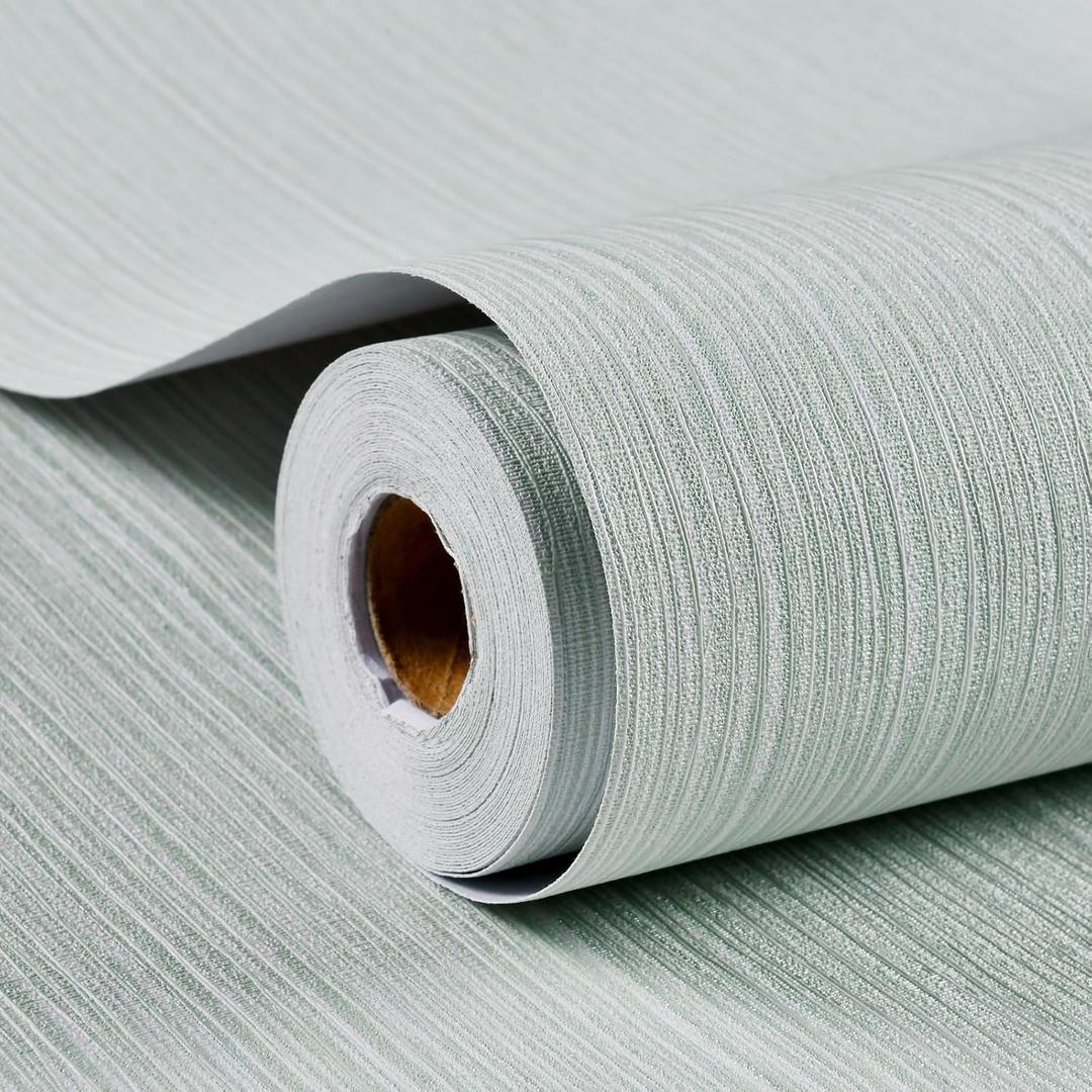 Haimin Grasscloth Wallpaper Textured 24in X 393in Fabric Contact Paper Textured Linen Peel and Stick Self-Adhesive Thick Vinyl Embossed Wallpaper