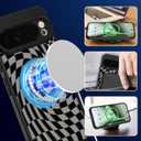 MOWIME Magnetic for Google Pixel 10 Pro XL Case, [Compatible with MagSafe] Cute Checkered Pattern for Women Girls Shockproof Translucent Matte Protective Case for Pixel 10 Pro XL 6.8 Inch, 2025