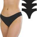 Bonks One Size Fits All Thong for Women, Pre-washed Emergency Panties  Stretchable and Seamless Underwear (Black)
