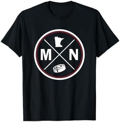 Classic Minnesota Hockey MN Outline T-Shirt Size XL