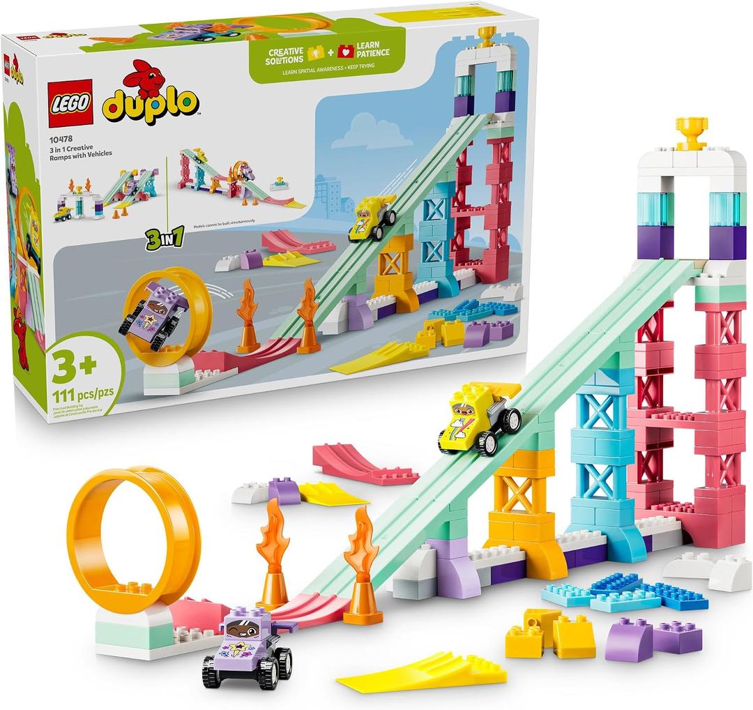 LEGO DUPLO 3 in 1 Creative Ramps with Vehicles 10478, 19.00 x 5.00 x 19.00 inches