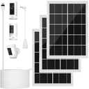 7W Solar Panel for Ring,3Pack Solar Charger for Stick Up Cam, Stick Up Cam Pro, Spotlight Cam Plus/Pro with 10FT/3M Waterproof Long Cable and USB-C to Barrel Plug Adapter