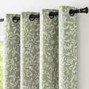 COLLACT 80% Blackout Curtains for Bedroom Green Scroll Floral Patterned Curtains 63 Inch Length Vintage Art Deco Drapes Thermal Insulated Room Darkening Grommet Drapes 2 Panels W50 x L63 Sage Green