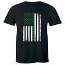 Irish US American Flag Clovers St Patricks Shamrocks T-Shirt, Size: M
