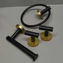 Bathroom Hardware Set Black and GoldTowel Bar Set Including  (Black Gold-4 Pcs)