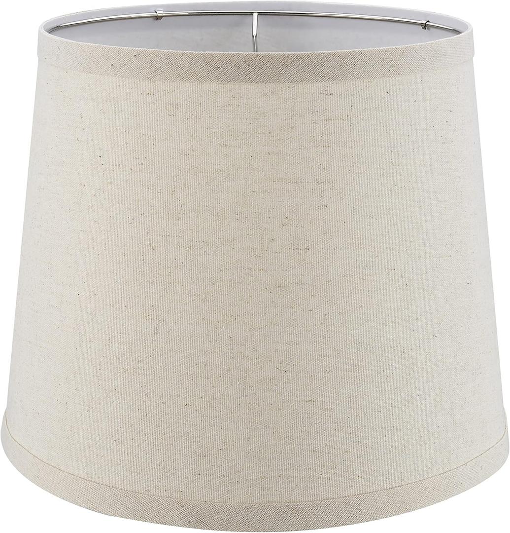 Aspen Creative 38006, Collapsible Empire Transitional Spider Shade, 9" Top x 11" Bottom x 9" Slant, Oatmeal Linen