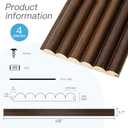 Art3d Fluted Wood Panel - 108 x 5.7 x 0.7in for Wall & Ceiling, Beaded Accent Molding for Home Decoration, Pack of 4pcs + 1pc End-Trim, Beaded Walnut