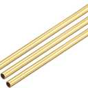 uxcell Brass Round Tube, 300mm Length 1.5mm OD 0.2mm Wall Thickness, Seamless Straight Pipe Tubing 3 Pcs