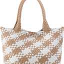 Woven Shoulder Bags for Women, Top Handle Tote Bag Vegan Leather Handbag