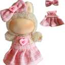 3 x ShaKaLa 17cm Doll Clothes Set Designer, Cute Skirt Hat for Dolls, Dress Outfit Accessories Compatible with 5.9- 6.7inch Dolls (No Doll) Pink A