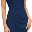 GRACE KARIN Women Wear to Work Sleeveless V-Neck Ruched Bodycon Wrap Office Party Cocktail Pencil Dresses, size 2XL