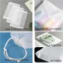 Frosted Clear Plastic Travel Shoe Bag for Men Woman Travel Organizer, 15Pcs Washable Translucent Drawstring Pouch with Rope for Golf GYM Sneaker Clothes Suitcase Home Packing Storage