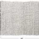 Bloomingville Cozy Haven Wool Blend Shag Throw, Natural and Grey Mlange, 60 by 50 inches