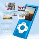 MP3 Player, Hotechs MP3 Music Player with 32GB Memory SD Card Slim Classic Digital LCD 1.82'' Screen MINI USB Port with FM Radio, Voice Record (Blue)