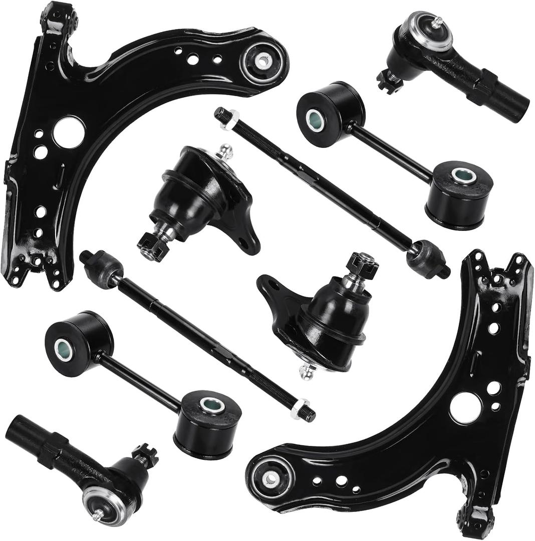Front Lower Control Arms w/Ball Joints Replacement Suspension Kit for Beetle 2001-2010, for Golf 2003-2006, for Jetta 2001-2005 (10PCS)
